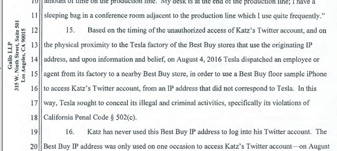 Excerpt from Katz's counter claim