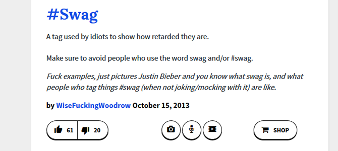 Swag? Ask the Urban Dictionary