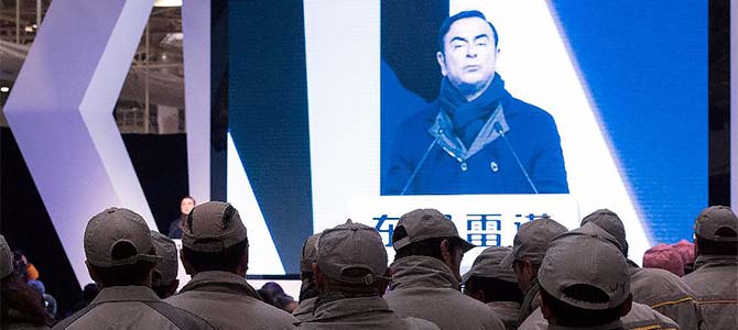 Ghosn in Wuhan - Picture courtesy Forbes